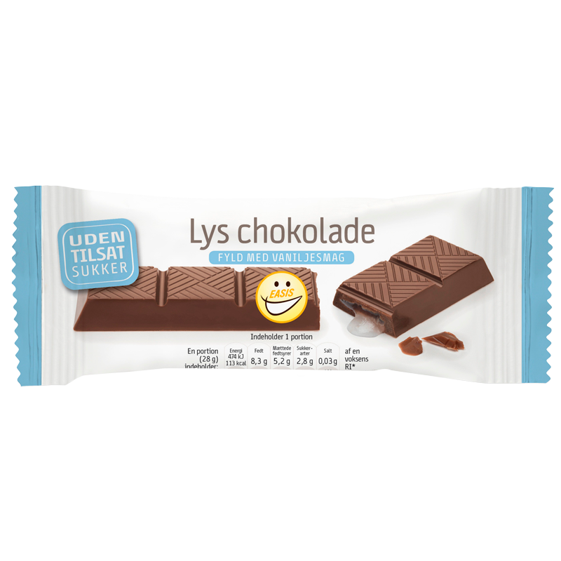 EASIS Lys Chokoladebar Vaniljefyld (28 g)