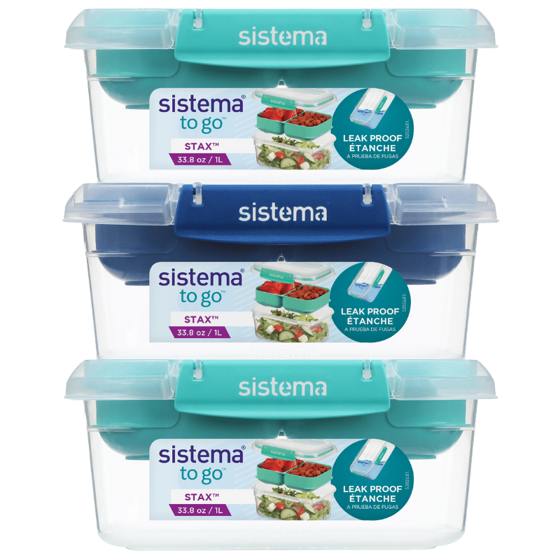 Sistema Rectangle Stax Madkasse 1 l (3 stk)