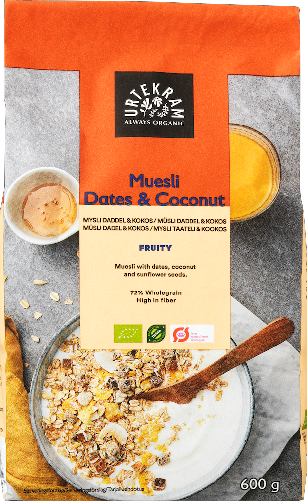 Urtekram Muesli Dadler & Kokos Ø (600g)