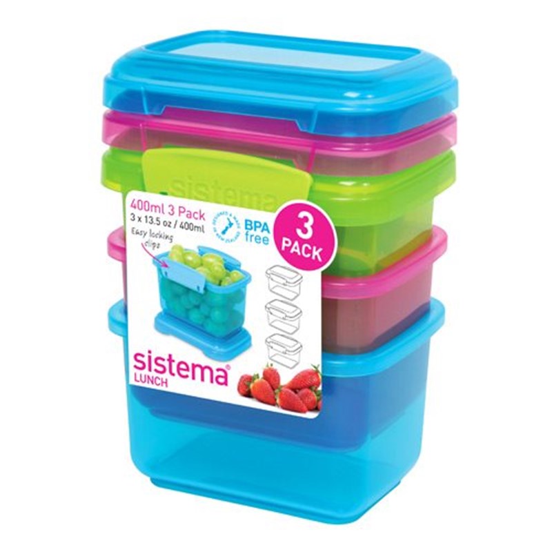 Sistema Opbevaringsboks 3-pak 400 ml