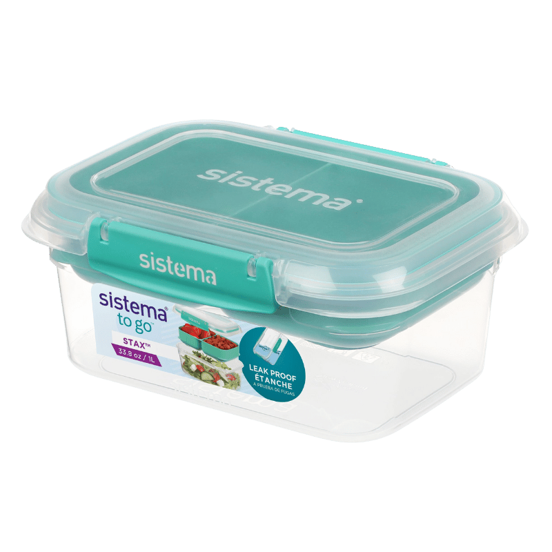 Sistema Rectangle Stax To Go Minty Teal Ocean Blue (1 l)