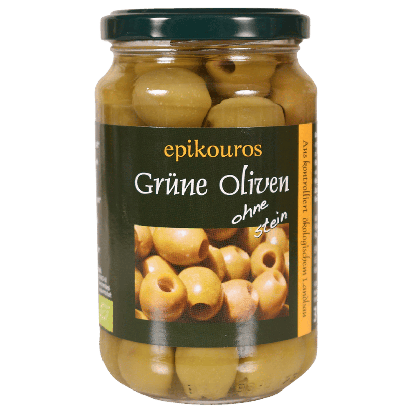 Oliven Grønne u.sten Græsk Ø 315 gr.