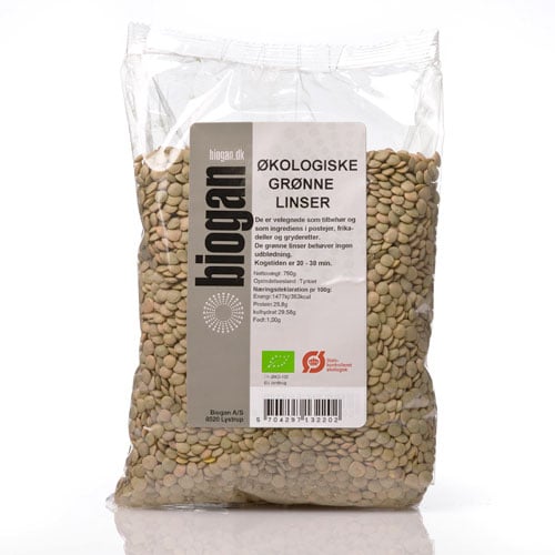 Biogan Grønne Linser Ø (750 gr)