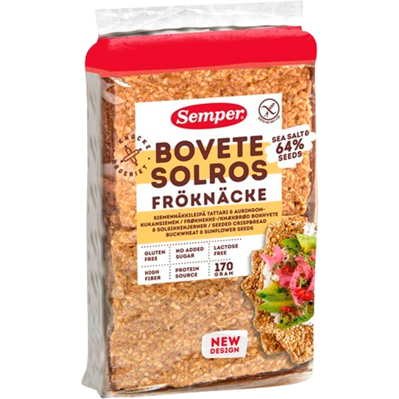 Semper Glutenfri Knækbrød Boghvede & Solsikkekerner (170 g)