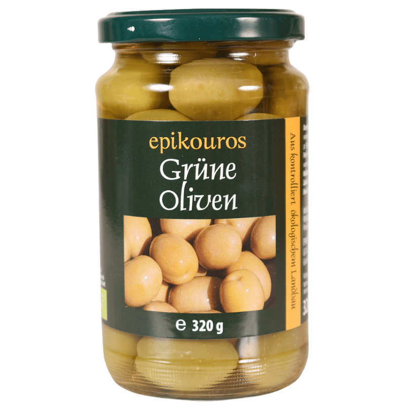 Oliven grønne m. sten Ø (320 gr)