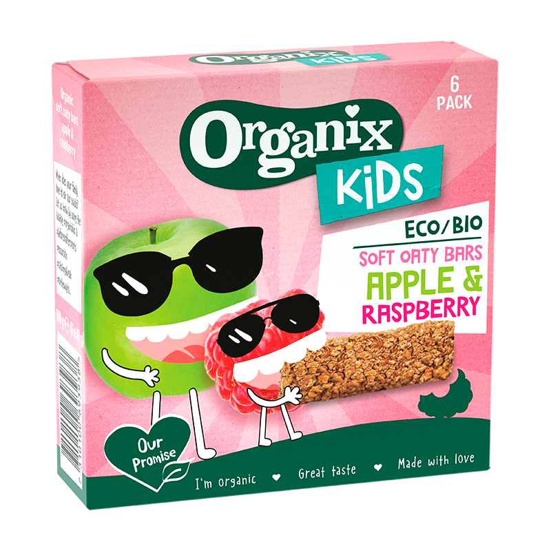 Organix Kids Raspberry & Apple Oaty Bars (180 g)