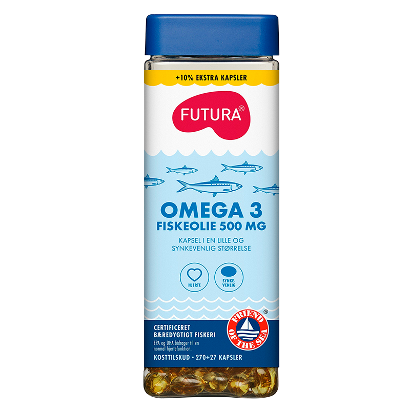 Futura Omega 3 Fiskeolie 500 mg + 10%