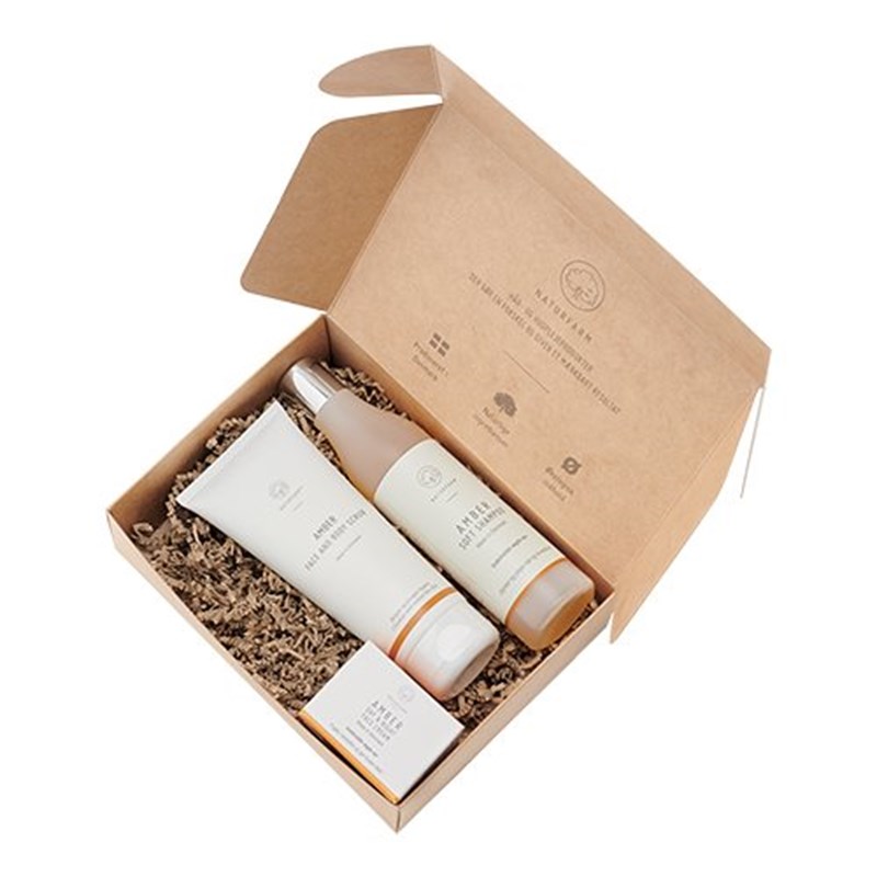Naturfarm Gaveæske Amber Face Cream + Face Body Scrub + Shampoo (1 stk)