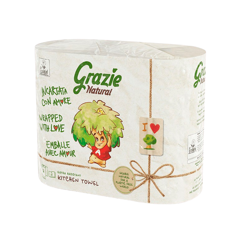 Grazie Natural Køkkenruller (2 ruller)