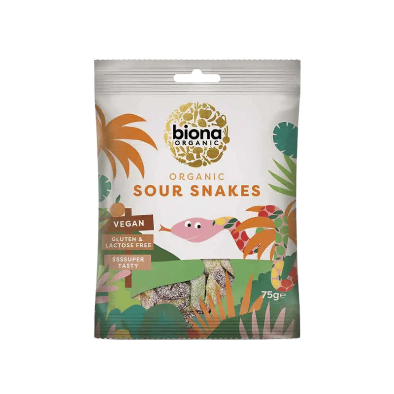 Biona Vingummi Syrlige Slanger Ø (75 g)