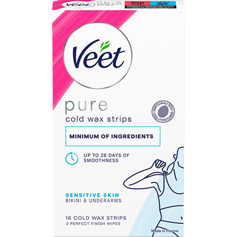 Veet Pure Sensitive Bikini & Underarms Strips (16 stk)