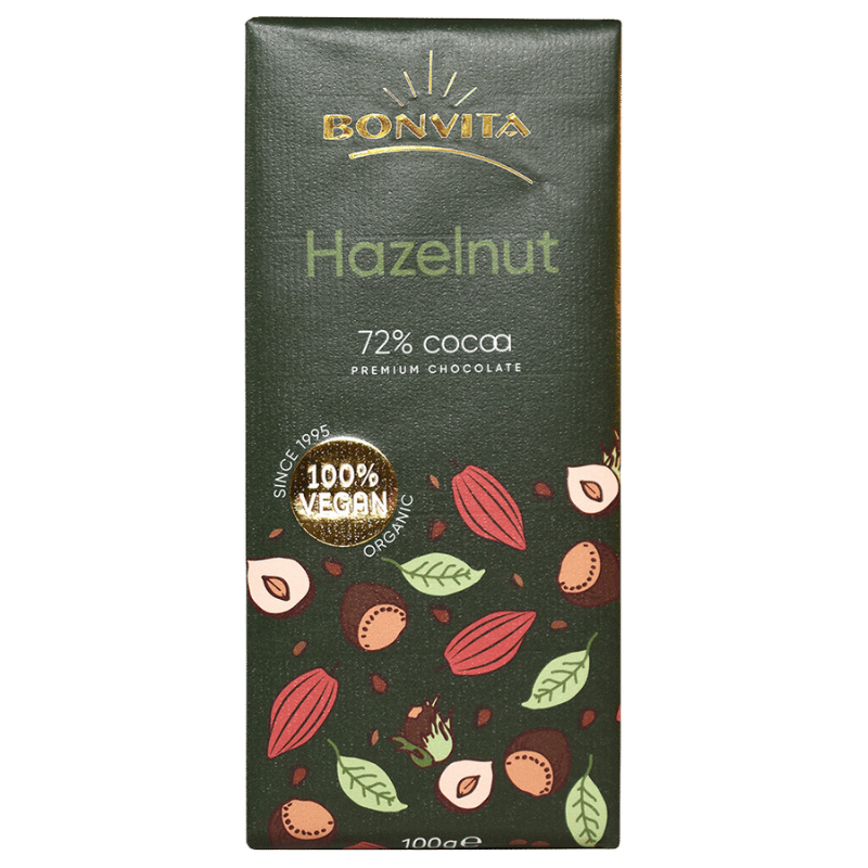 Chokolade mørk hasselnød 71% Ø - 100 g