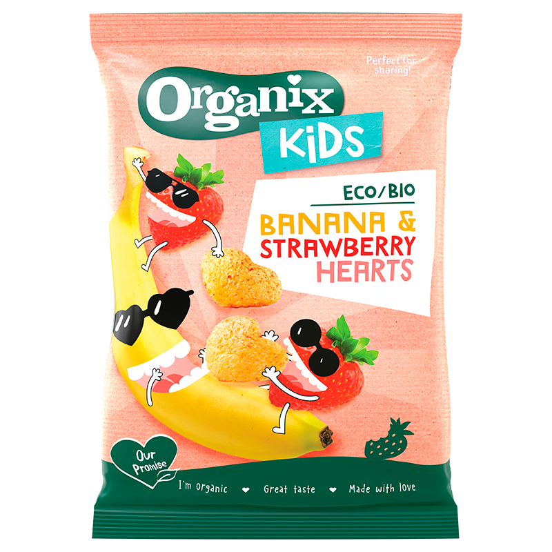 Organix Kids Banana & Strawberry Hearts (30 g)
