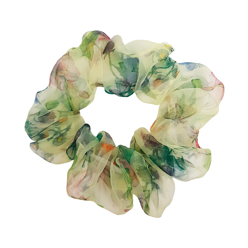 Miqura Flower Mega Scrunchie Yellow Organza (1 stk)