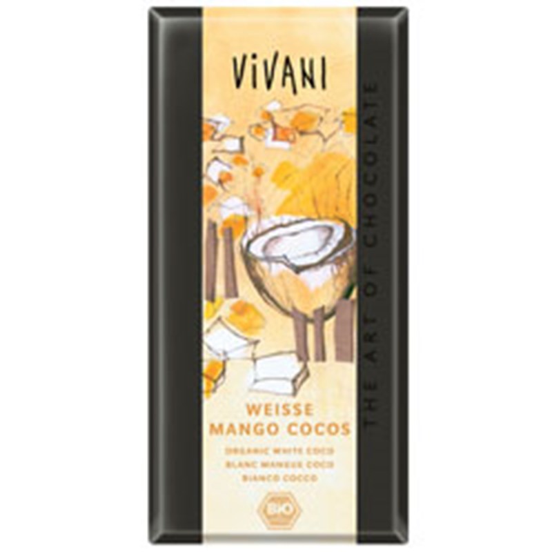 Vivani hvid mango kokos chokolade Ø 100 gr.