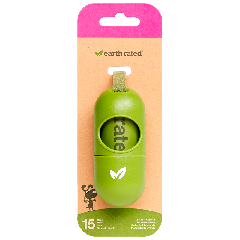 Earth Rated Dispenser med Hundeposer Lavendel (15 poser)
