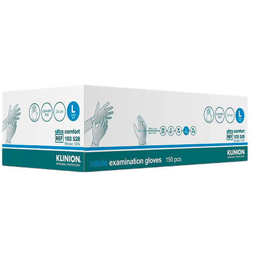 Klinion Nitrilhandsker Hvid Ultra Comfort PF Large (150 stk)