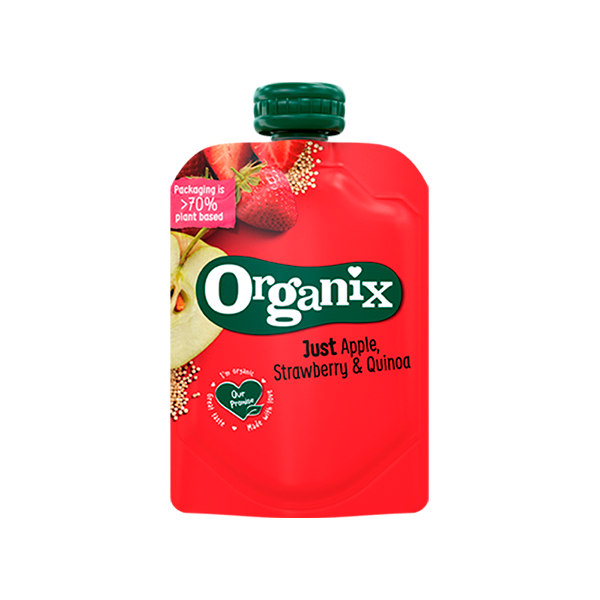 Organix Babymos æble jordbær quinoa Ø fra 6 mdr (100 g)