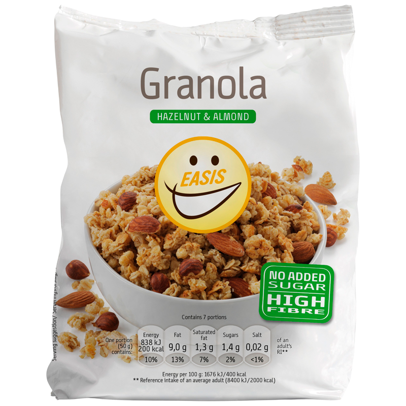 EASIS Granola med Hasselnødder & Mandler (350 g)