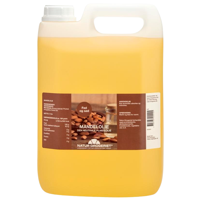 Natur Drogeriet Mandelolie Fed Sød, 5 Liter i Dunk (5 ltr)