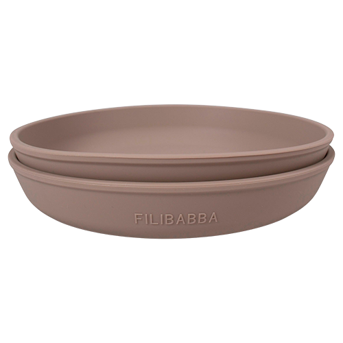 Filibabba Silikone Tallerken Warm Grey (2 stk)