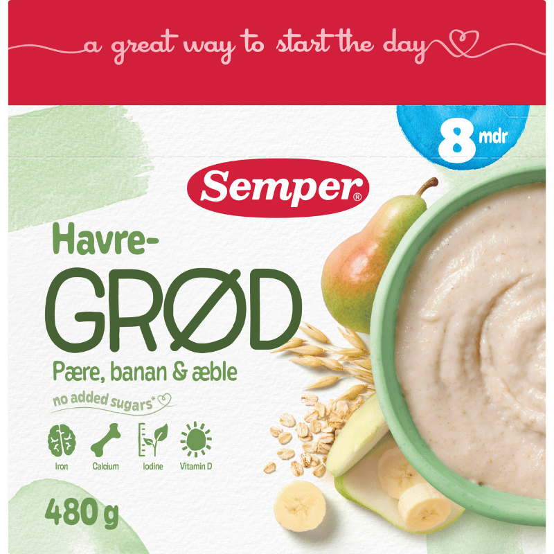 Semper Havregrød Pære & Banan 8M (480 g)
