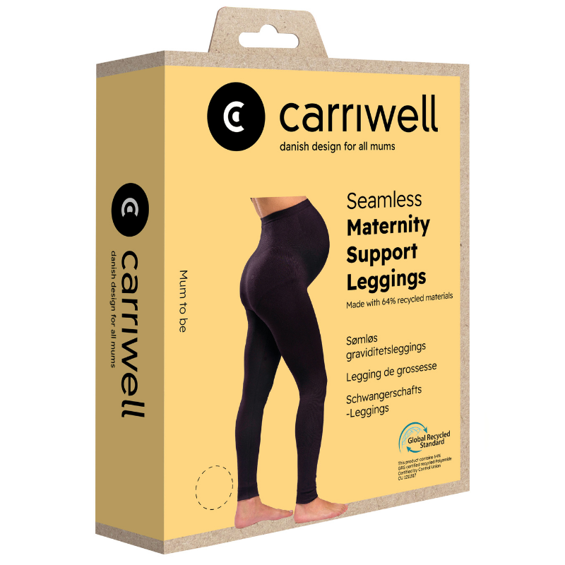 Carriwell Seamless Graviditets Leggings med Støtte Sort - Small (1 stk)