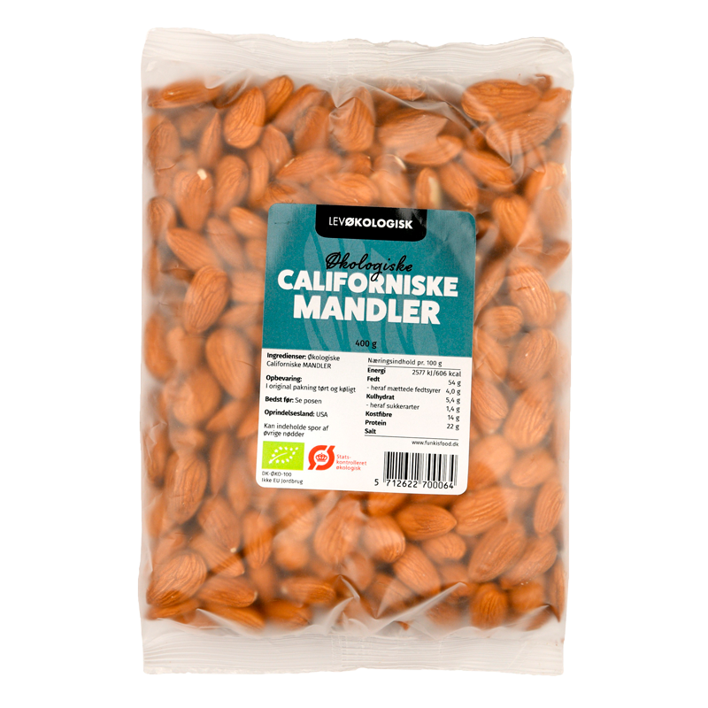 Lev Økologisk Mandler Californiske (400 g)