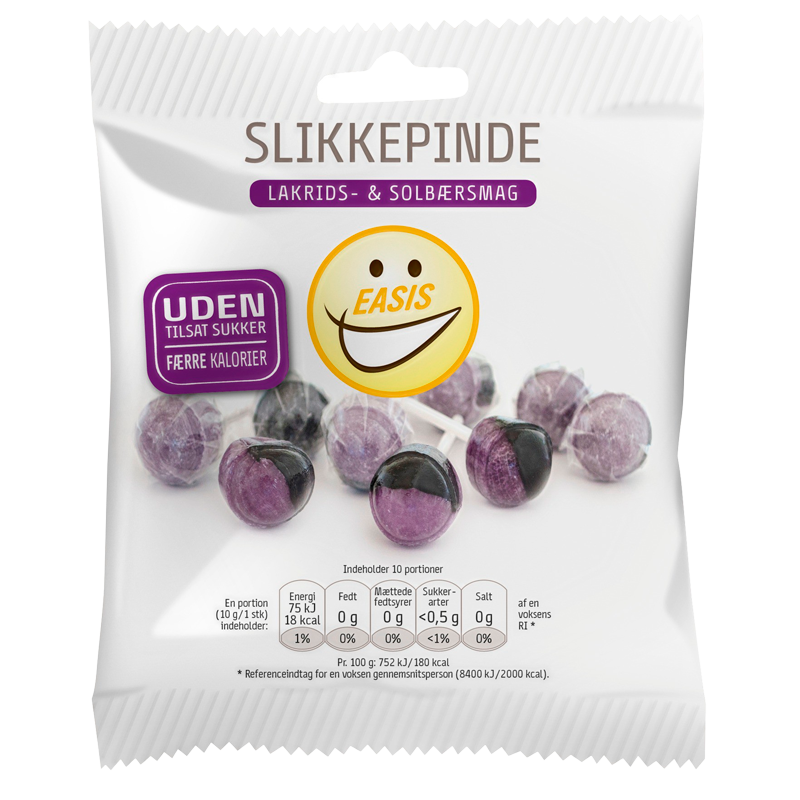 EASIS Slikkepind Solbær & Lakrids (100 g)