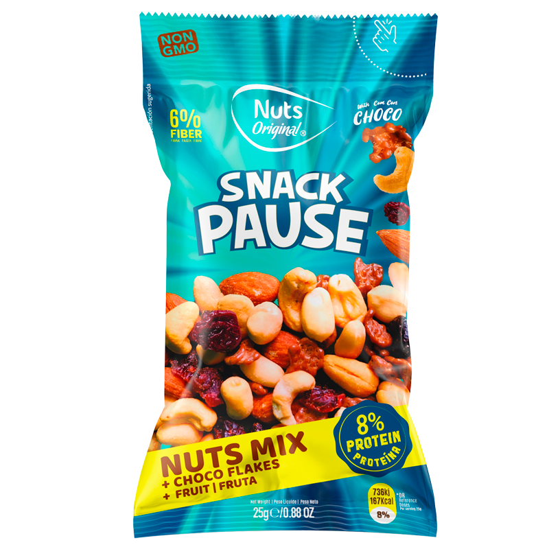 Nuts Original Snack Pause - Nuts Mix, Choco Flakes & Fruit (25 g)