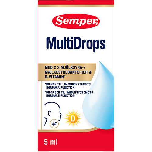 Semper Multidrops Mælkesyrebakterier & D-Vitamin (5 ml)