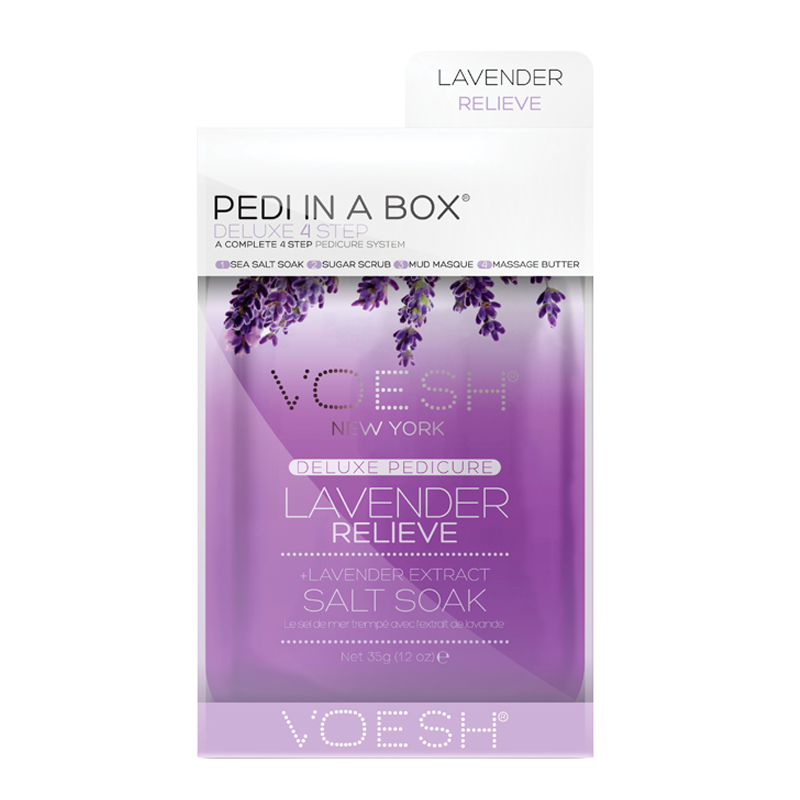 VOESH Pedi In A Box Deluxe 4 Step Pedicure Lavender Relieve (1 stk)