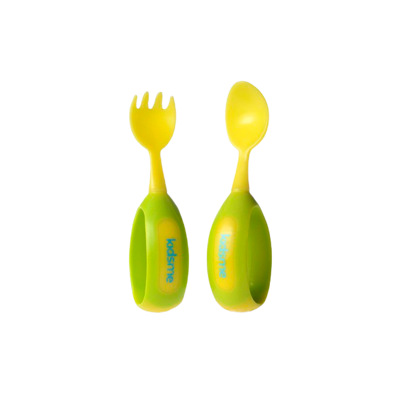 Kidsme Ske & Gaffel Lime (1 sæt)