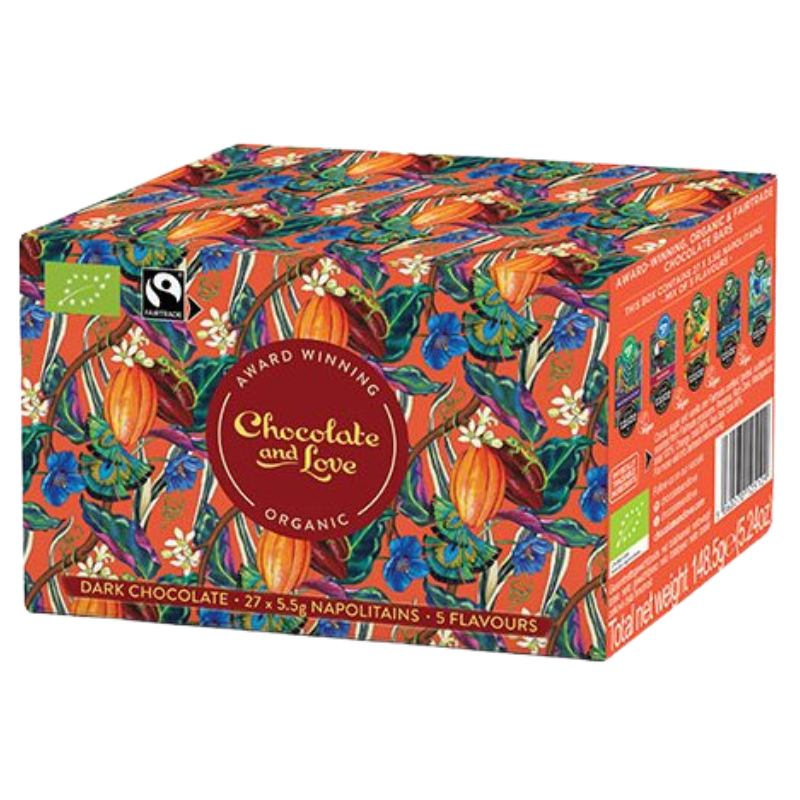 Chocolate And Love Gaveboks Med Fairtrade Chocolade Napolitains Ø (5x27 g)
