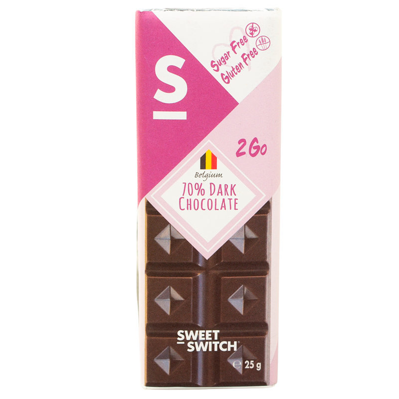 Sweet Switch Chokolade 70% Mørk Sukkerfri (25 g)
