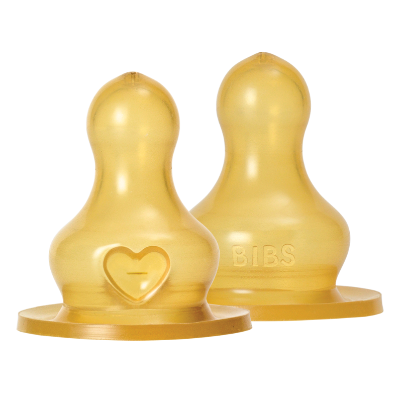 Bibs Baby Bottle Nipple Round Latex Fast Flow (1 sæt)