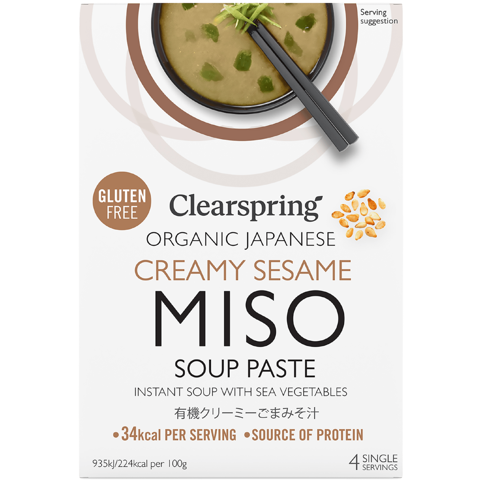 Clearspring Miso Soup Paste Cremet Sesam Ø (4 x 15 g)