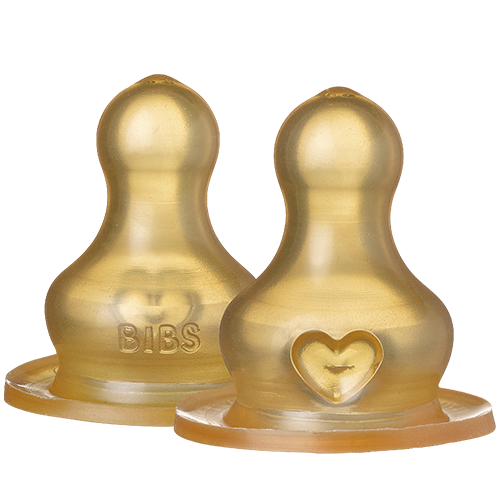 Bibs Bottle Nipple Latex Slow Flow (2 stk)