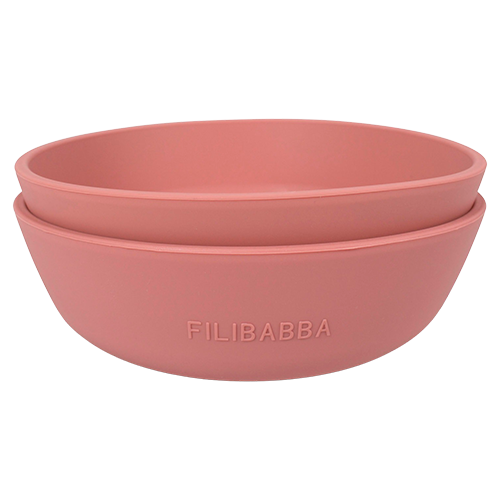 Filibabba Silikone Skål Rose (2 stk)