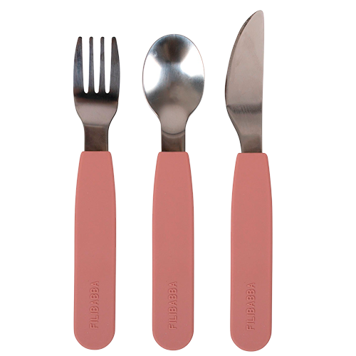 Filibabba Silikone Bestiksæt Rose (1 sæt)