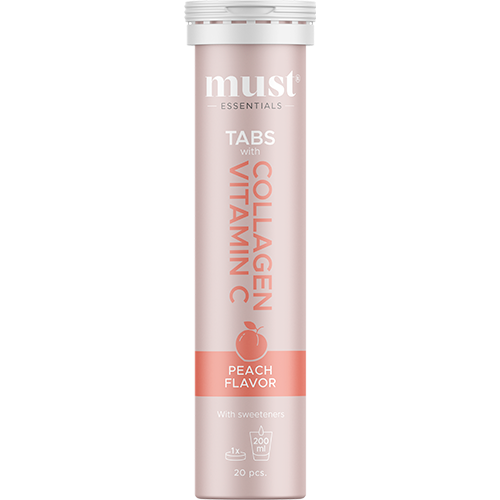 Must Essentials Collagen Tabs Vitamin C Peach (20 tabl)