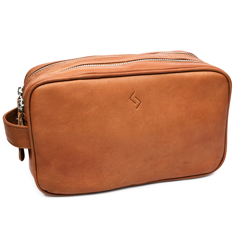 Njord Toilet Bag Gedeskind Dobbeltrum Cognac