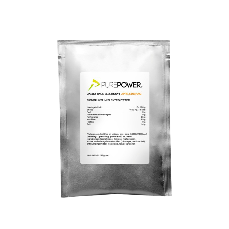 PurePower Carbo Race Electrolyte Appelsin (50 g)