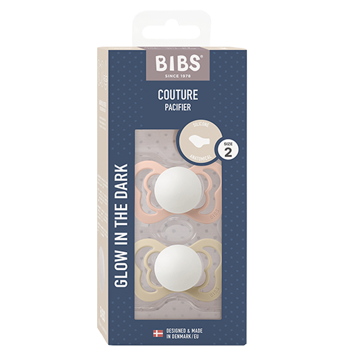 Bibs Pacifier Couture Silicone Size 2 Blush Glow/Vanilla Glow (2 stk)