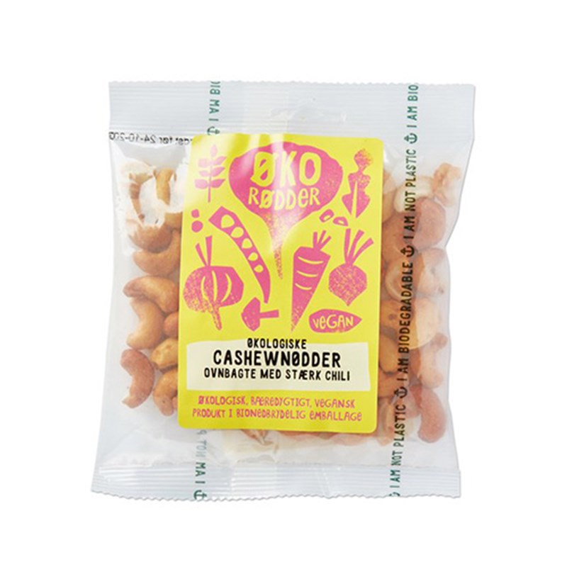 Øko Rødder Cashewnødder m. Chili Ø (70 g)