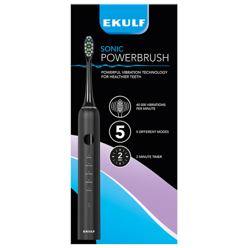 Ekulf Sonic PowerBrush black (1 stk)