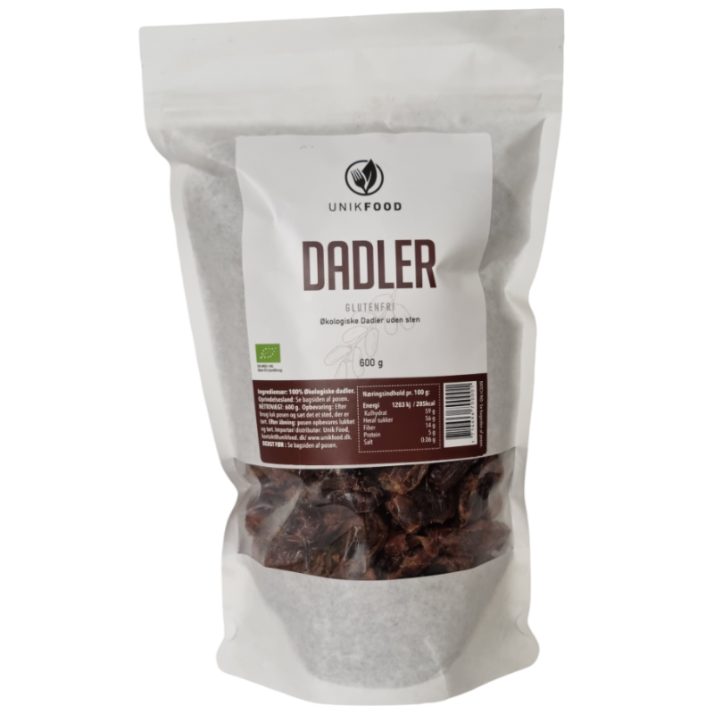 Unik Food Tørrede Dadler U. Sten Ø (600 g)