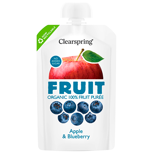 Clearspring 100% Fruit Puré Æble & Blåbær Ø (100 g)