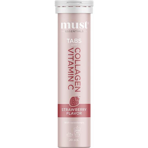 Must Essentials Collagen Tabs Vitamin C Strawberry (20 tabl)