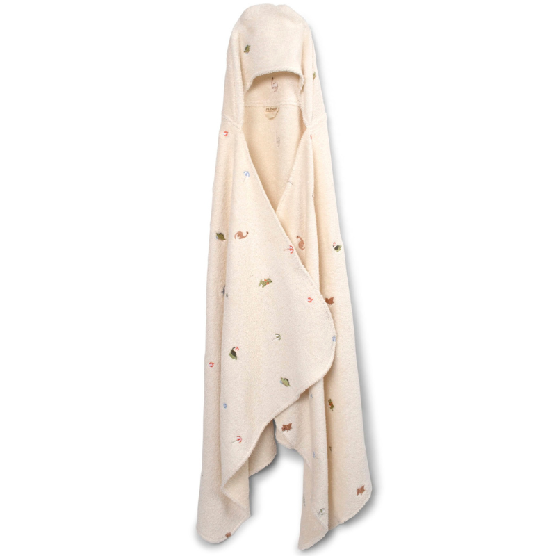 Filibabba Broderet Badehåndklæde M. Hætte Gots - Dino Beach (1 stk)